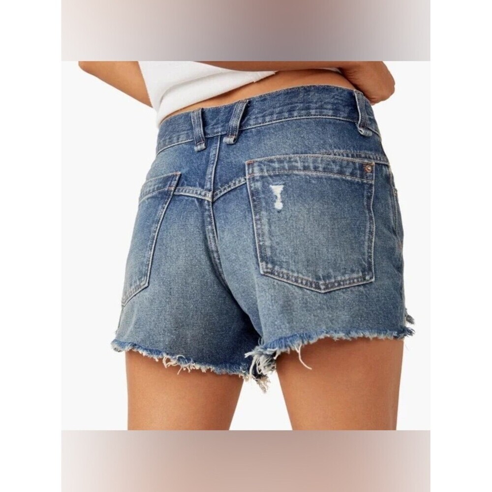Free People "Now or Never" distressed denim shorts
